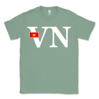 Sage Vietnam Flag and Country Initials Classic Tee - linhVisuals