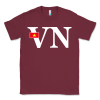 Burgundy Vietnam Flag and Country Initials Classic Tee - linhVisuals