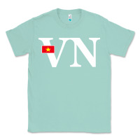 Seafoam Vietnam Flag and Country Initials Classic Tee - linhVisuals