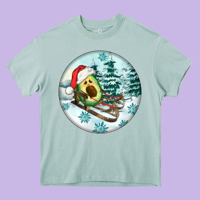 Slide Avocado Heavy Core Tee Designed By Fadigitalartstudio