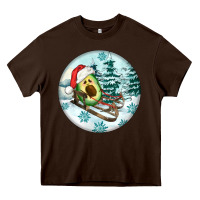 Chocolate Brown Slide Avocado Heavy Core Tee - FaDigitalArtStudio