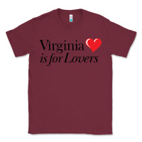 Burgundy Virginia Is For Lovers Classic Tee - linhVisuals