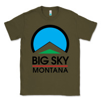 Army Green Big Sky Montana Champion Classic Tee - linhVisuals