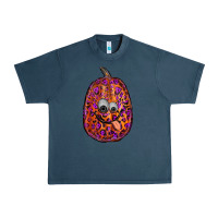 Midnight Navy watercolor pumpkin leopard Urban Heavy Tee - RanaPortraitStore