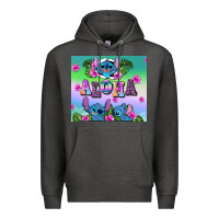Charcoal Heather aloha stitch Premium Hoodie - AdoDesignShop