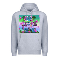 Heather Grey aloha stitch Premium Hoodie - AdoDesignShop
