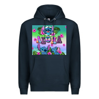Navy aloha stitch Premium Hoodie - AdoDesignShop