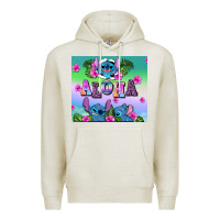 Oatmeal Heather aloha stitch Premium Hoodie - AdoDesignShop