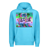 Ocean Blue aloha stitch Premium Hoodie - AdoDesignShop