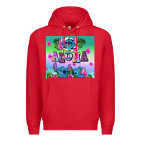 Red aloha stitch Premium Hoodie - AdoDesignShop