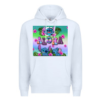 White aloha stitch Premium Hoodie - AdoDesignShop