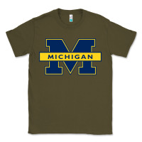 Army Green michigan Classic Tee - linhVisuals
