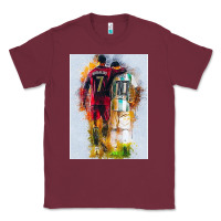Burgundy messi and ronaldo Classic Tee - linhVisuals