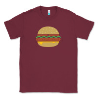 Burgundy vintage burger print Classic Tee - linhVisuals