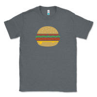 Charcoal Heather vintage burger print Classic Tee - linhVisuals