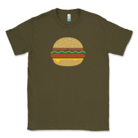 Army Green vintage burger print Classic Tee - linhVisuals