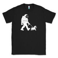 Black walking the dog astronaut Classic Tee - linhVisuals