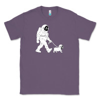 Lavender walking the dog astronaut Classic Tee - linhVisuals