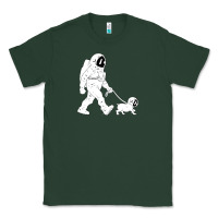 Sports Green walking the dog astronaut Classic Tee - linhVisuals