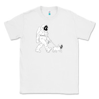 White walking the dog astronaut Classic Tee - linhVisuals