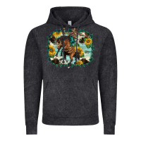 Western Rodeo Horse Cowhide Sunflowers Vintage Hoodie | Teevron