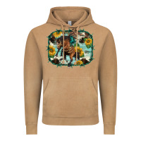 Vintage Camel western rodeo horse cowhide sunflowers Vintage Hoodie - BarkalooDesign