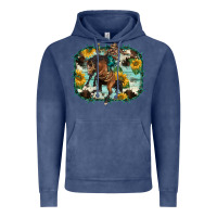 Vintage Denim western rodeo horse cowhide sunflowers Vintage Hoodie - BarkalooDesign