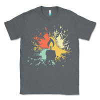 Charcoal Heather candle t  shirt c a n d l e i n k s p l a s h t  shirt Classic Tee - linhVisuals