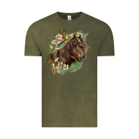 Vintage Olive missouri horse floral background Vintage Tee - LillyAllenDesigns