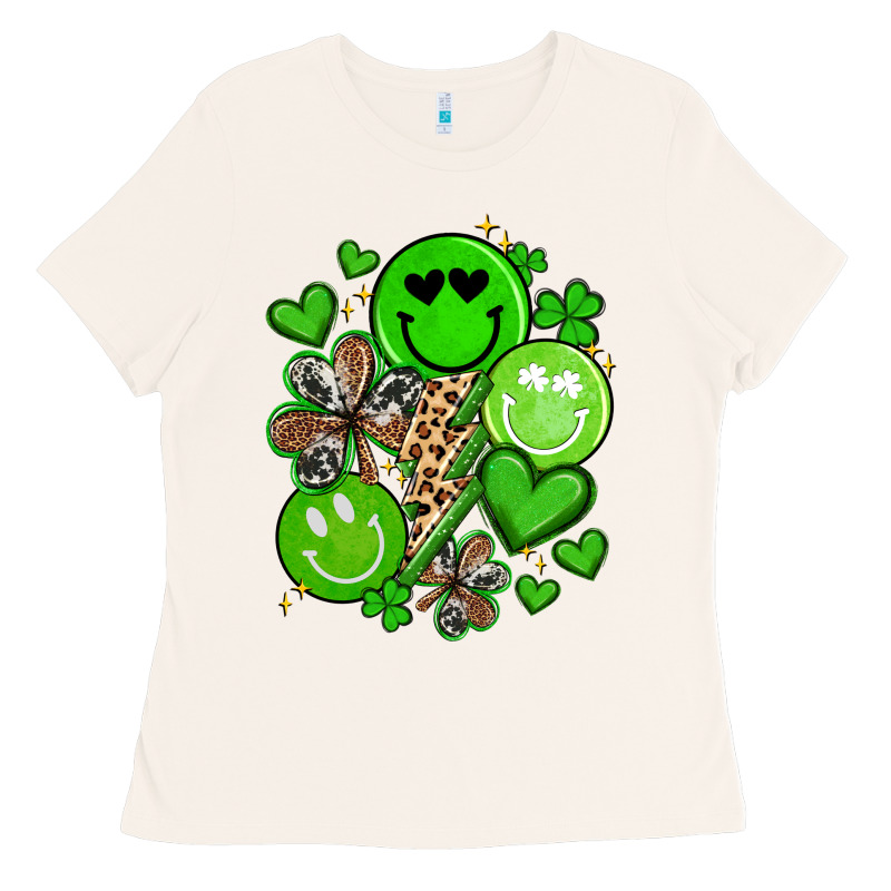 St Patrick's Day Green Smile Ladies Tee by Artiststas | Teevron
