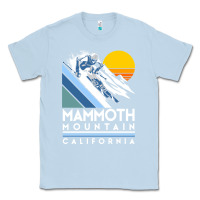 Dusty Blue mammoth mountain california retro ski sweatshirt Classic Tee - linhVisuals