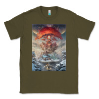 Army Green The Painted World Classic Tee - linhVisuals