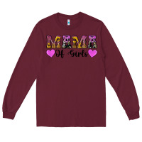 Burgundy western mama of girls Long Sleeve Tee - Artiststas