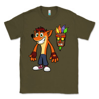 Army Green CRASH BANDICOOT Classic Tee - linhVisuals