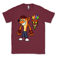 Burgundy CRASH BANDICOOT Classic Tee - linhVisuals
