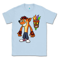 Dusty Blue CRASH BANDICOOT Classic Tee - linhVisuals