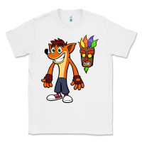 White CRASH BANDICOOT Classic Tee - linhVisuals
