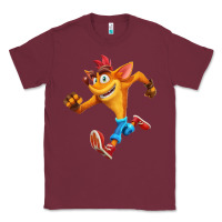 Burgundy CRASH BANDICOOT Classic Tee - linhVisuals