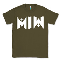 Army Green Motionless In White Classic Tee - linhVisuals