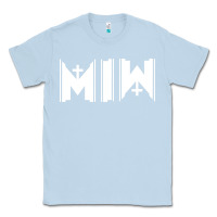 Dusty Blue Motionless In White Classic Tee - linhVisuals
