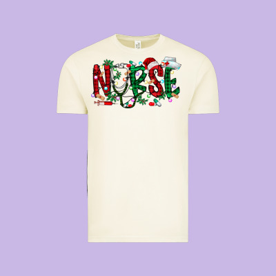 Nurse Christmas Vintage Tee Designed By Racoondesign