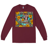 Burgundy baby pigs with leopard cowhide and sunflowers Long Sleeve Tee - Artiststas