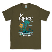 Army Green family vacation retro sunset hawaii kauai t shirt Classic Tee - linhVisuals