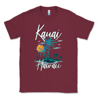 Burgundy family vacation retro sunset hawaii kauai t shirt Classic Tee - linhVisuals