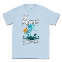 Dusty Blue family vacation retro sunset hawaii kauai t shirt Classic Tee - linhVisuals