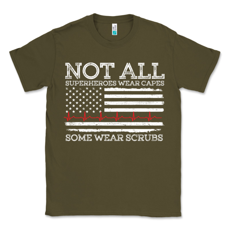 Nurses Not All Superheroes Wear Caps Some Wear Scrubs Nurse Supportive Classic Tee by linhVisuals | Teevron