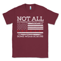 Burgundy nurses not all superheroes wear caps some wear scrubs nurse supportive Classic Tee - linhVisuals