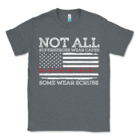 Charcoal Heather nurses not all superheroes wear caps some wear scrubs nurse supportive Classic Tee - linhVisuals
