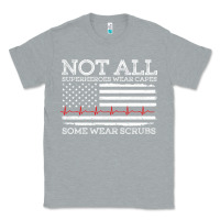 Heather Grey nurses not all superheroes wear caps some wear scrubs nurse supportive Classic Tee - linhVisuals