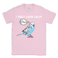 Bubblegum Pink parakeet bird biting finger funny i only look calm Classic Tee - linhVisuals